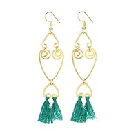 Indian Traditional with Bollywood Style Touch Stylish Green Tassel Earrings for Girls By Indian Collectible