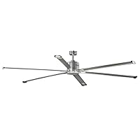 Hubbell Industrial 96 in. Indoor/Outdoor Nickel Dual Mount Ceiling Fan with Wall Control