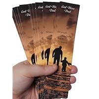 God Bless Dad - Father's Day Bookmarks - Men's Religious Gifts for Dads - Church Supplies (Pack of 50)
