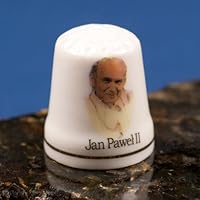 Polart Polish Thimble Sewing Finger Protector Thimbles for Sewing Ceramic Finger Protectors for Sewing with Pope John Paul II Lettering & Image