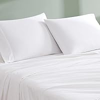 Luxury Cotton 300 Thread Count Organic Cotton King Pillowcases, Set of 2, Arctic White