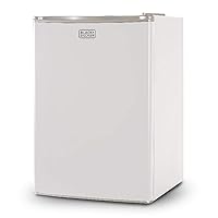 BLACK+DECKER BCRK25W Compact Refrigerator Energy Star Single Door Mini Fridge with Freezer, 2.5 Cubic Ft., White