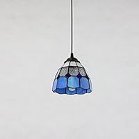 Amberlight Vintage Glass Pendant Light Fixture Retro Blue Kitchen Dining Room Ceiling Light Lighting