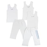 CS-0431S Infant Tank Tops & Track Sweat Pants White & Blue - Small - 5 per Pack