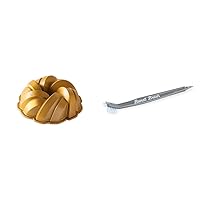 Nordic Ware NW 95577 75th Anniversary Braided Rope Bundt Cake Pan, Gold 12 Cup Capacity Ultimate Bundt Cleaning Tool
