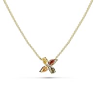 18K Yellow/White/Rose Gold Secret Garden Pendant Necklace With 1.17 TCW Natural Diamond (Multi Shape, Multi-colored, VS-SI2 Clarity) Dainty Necklaces For Women, Gift For Her, Fine Jewelry For Women