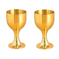 2PCS Brass Wine Cup Gold Vintage Retro Wine Cup Royal Brass Cups for Bar Kitchen Home Wedding Decor