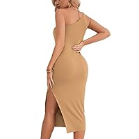 Women's Ruched Mini Dress Sexy One Shoulder Cut Out Party Cocktail Bodycon Short Dresses