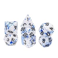 SZSZ 7pcs/Set Acrylic Dice Set Different Shapes Digital Dice for RPG MTG DND Board Game Role Playing Games 0212 (Color : B)