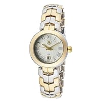 Tag Heuer Women's Link Silver Guilloche Dial 18K Gold Plated & Stainless Steel