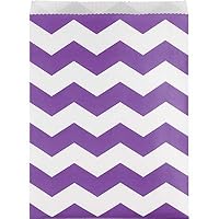 Creative Converting Club Pack Party Decorations Amethyst Chevron Paper Treat Bag, Box 120 Bags