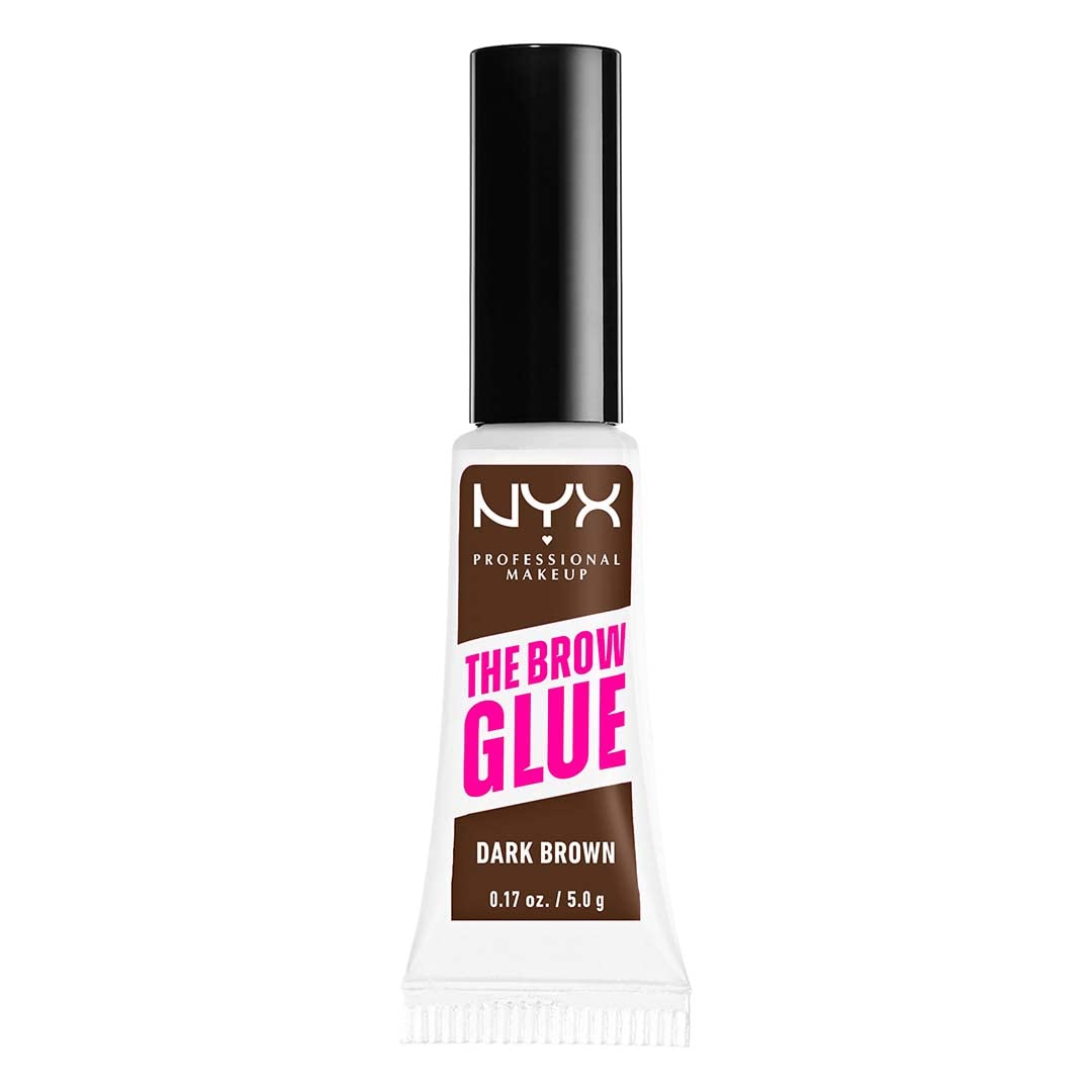 NYX PROFESSIONAL MAKEUP The Brow Glue, Extreme Hold Tinted Eyebrow Gel - Dark Brown