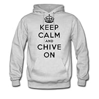 KEEP CALM and CHIVE ON Hoodie (XXX-Large, White)