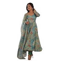Design a new organza silk fabric ethnic wear set for women