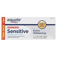 Equate Maximum Strength Sensitive Extra Whitening Toothpaste with Fluoride, (4 oz, 2 Pack)