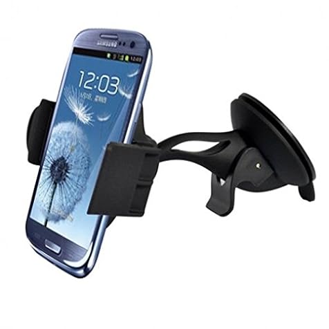 Premium Car Mount Windshield Glass Holder Dock for iPhone 7 7+ 6 6S Plus, 5S 5C SE - Samsung Galaxy S7, S6, Edge, Edge+, S5 S4 - Galaxy Note 7 5 4 3 - LG G3 G4 G5 V10 - Motorola Moto Z Droid, Force