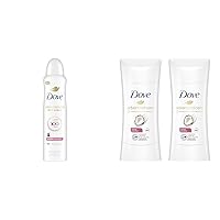 Dove Invisible Antiperspirant Deodorant Spray with 72hr Odor Protection, Pro-Ceramide & Advanced Care Antiperspirant Caring Coconut, Deodorant Stick for Women, for 48 Hour