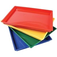 Messy Trays, 40% Thicker Plastic Construction, Paint, Water & Sand Toys Contain Arts & Crafts Messes, Classroom Supplies, Creative Play, Set of 4 Trays, 3 Years and Older