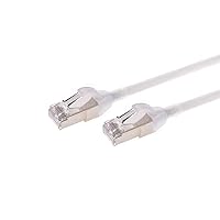 Monoprice Cat6A Ethernet Patch Cable - 3 Feet - White | Snagless, Double Shielded, Component Level, CM, 30AWG, Computer Networking Cable LAN Modem Router - SlimRun Series
