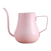 CHUNCIN - 350ML Gooseneck Spout Kettle, Teflon Coating Coffee Kettle for Drip Coffee Stainless Steel Pour Over Drip Pot, 4MM Spout,Pink,300ML (Color : Pink, Size : 300ML)
