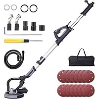 Drywall Sander, 750W Electric Drywall Sander with Vacuum Dust Collection 7 Variable Speed 900-1800 RPM with LED Light, 14 Pcs Sanding Discs, Extendable & Foldable Handle