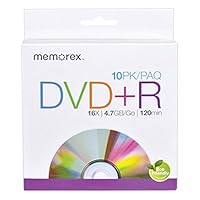 Memorex 4.7GB 16X DVD+R, 10 Pack (32020033372)