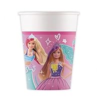Procos 94567 FSC Barbie Fantasy Paper Cups (200 ml), 8 Pieces, Pink, Light Blue