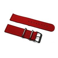 HNS 2 Pieces 22mm Red Ballistic Nylon Watch Strap PVD Buckle NT120