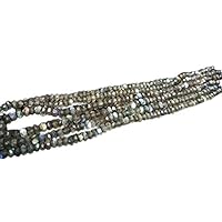 1 Strand Bridesmaid Jewelry 4.5mm Gray Labradorite Beads Rondelle, Faceted 13