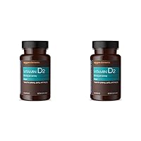 Amazon Elements Vitamin D2 2000 IU, Vegan, 65 Capsules, Supports Strong Bones and Immune Health, 2 Month Supply (Packaging May Vary) (Pack of 2)