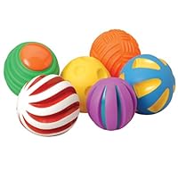 Constructive Playthings Easy-Grip Tactile Balls for Toddlers, Multicolor (Set of 6)