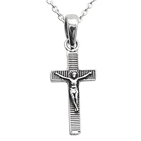 Men's Women's Cross Necklace Stainless Steel 925 Silver Plain Charms Pendants Statement Necklaces for Gift