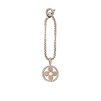 Round Cut Simulated Diamond Flower Dangle Charm Pendant For Womens & Girls 14k Rose Gold Plated 925 Sterling.