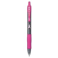 PILOT G2 Premium Pink Ribbon Retractable Gel Roller Ball Pen, Fine Point, Black Ink, 12-Pack (31332)