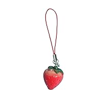 Strawberry Phone Charm Aesthetic Keychain Charms Accessories Cute Y2K Fruit Keychains Kpop Decorations Strap Chain Lanyard for Bags Backpack Camera Pendants Decor