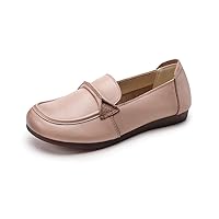 BEAUSEEN Women's Leather Loafers Breathable Driving Moccasins Lightweight Slip On Shoes