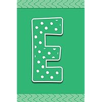 E: Personalized Monogram Initial Letter E Gratitude Journal, Green With White Polka Dot Notebook, Daily Positive Mood & Thought Reflections Notebook For Women, Girls
