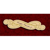 Designer Greetings Happy Holidays on Burgundy Swirls - Package of 8 Christmas Money/Gift Card Holders