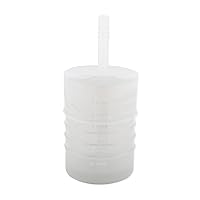 Bumkins Baby and Toddler Cups, Sippy Cup with Straw, Spill Proof, Transition Cup for Babies Ages 1 Year, Safely Sip from Lid, Straw or Cup, First Year Supplies, Platinum Silicone, Holds 7oz, Gray