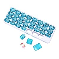 31 Day Pill Organizer, Pill Storage Box for Vitamins, Supplements, or Prescriptions for Work or Travel, Removable Daily Pod Cases