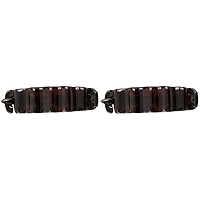 Wavy All Celluloid Acetate Barrette A Tight Non Metal Barrette In Tortoise Shell (Pack of 2)