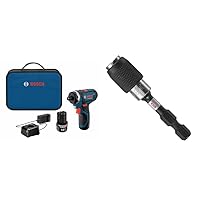 Bosch PS21-2A 12V Max 2-Speed Pocket Driver Kit with 2 Batteries, Charger and Case & ITBHQC201 2 1/4