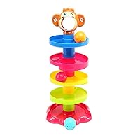Ball Drop Ramp Toy 5 Layers Drop Go Ball Ramp Rolling Ball Monkey Tower for Baby Early Education Bead Mazes