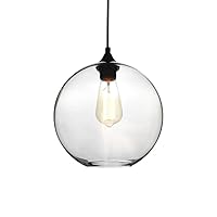 Modern Glass Ball Pendant Lamp Vintage Industrial Ceiling Lamp Hanging Lamp Chandelier for Clothing Island Restaurant Beautiful Decoration E27 Flush Mount Light (Color : Clear)
