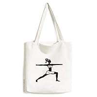 Yoga Girl Keep Healthy Sports Outline Tote Canvas Bag Shopping Satchel Casual Handbag