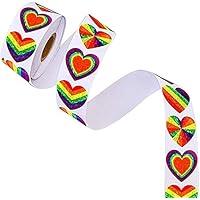 NC Rainbow Heart Stickers, 500 Pieces Glitter Gay Pride Stickers Love Pride, for Gay Pride Celebrations, Support Lgbt Causes