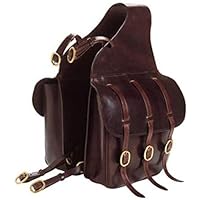 Deen Enterprises Cow Hide Genuine Leather Western Trail Simple Horse Saddle Bag,Size: 12” L x 11” W x 3” D