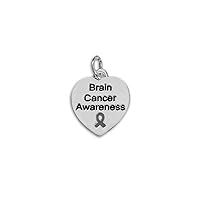 Fundraising For A Cause Brain Cancer Awareness Heart Charm