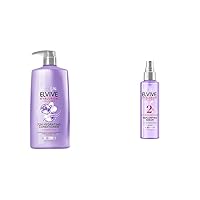 L'Oreal Paris Elvive Hyaluron Plump Hydrating Conditioner 26.5 Fl Oz and Hyaluron Plump Moisture Plump Hair Serum 4.4 Fl Oz for Dry Hair