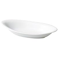 Yamashita Crafts 15041760 Large Bowl, White, 14.6 x 6.4 x 1.9 inches (37.2 x 16.2 x 4.7 cm), Bell White Boat Ball, Large